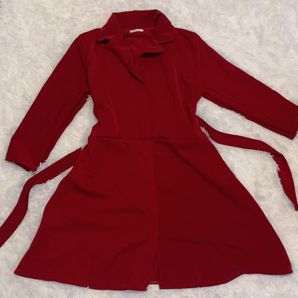 NEW Collared Dark Red Business Casual Dress